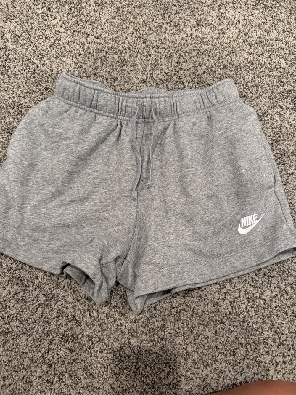 Nike Women's Heather Gray Athletic Lounge Shorts with Logo